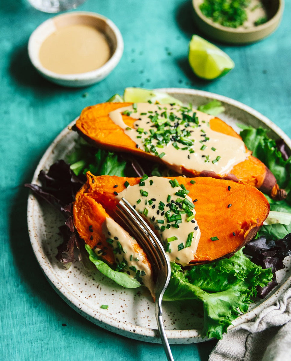 Sweet Potatoes With Umami Tahini | Buydeem Recipes