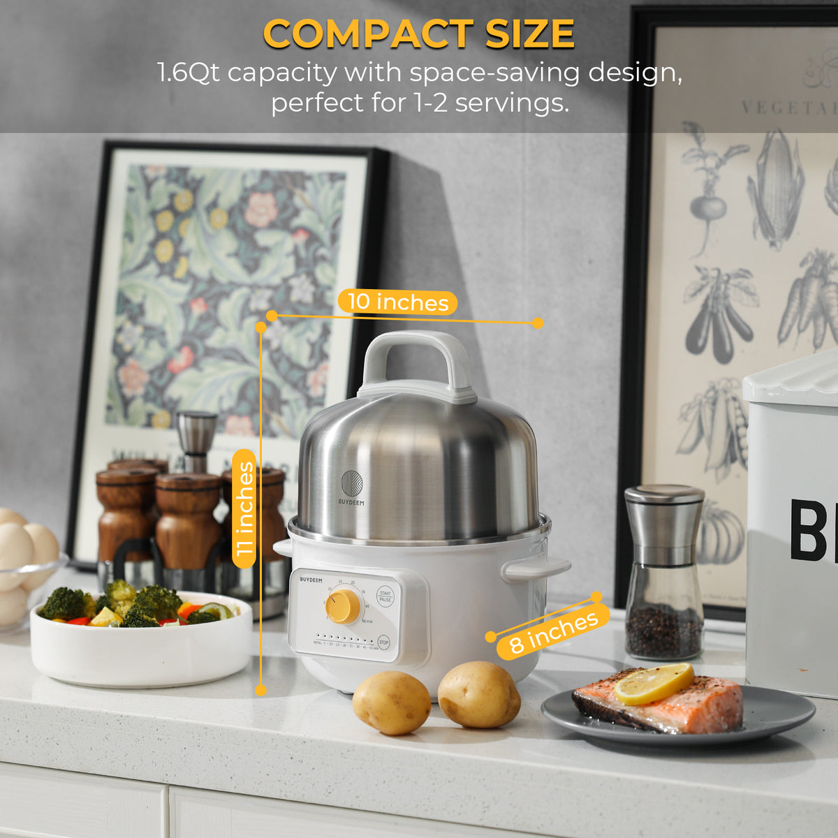 G32 Mini Electric Food Steamer with 2-Slice Toaster - Bundle Offer