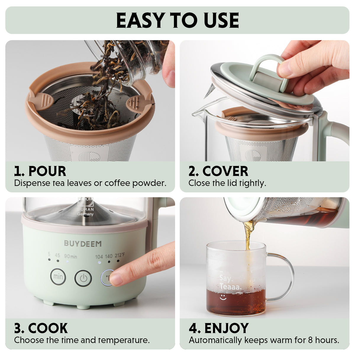K32 Mini Multi-function Tea & Coffee Maker, 0.6L