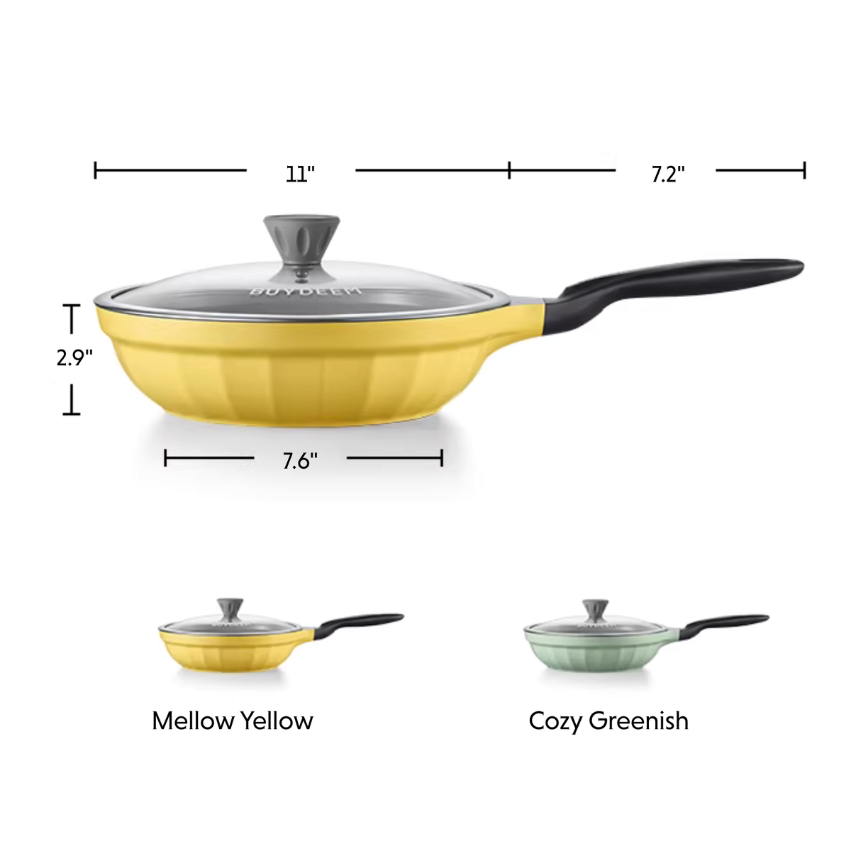Ceramic Nonstick 3.6QT Frying Pan & Saucepan - Bundle Offer
