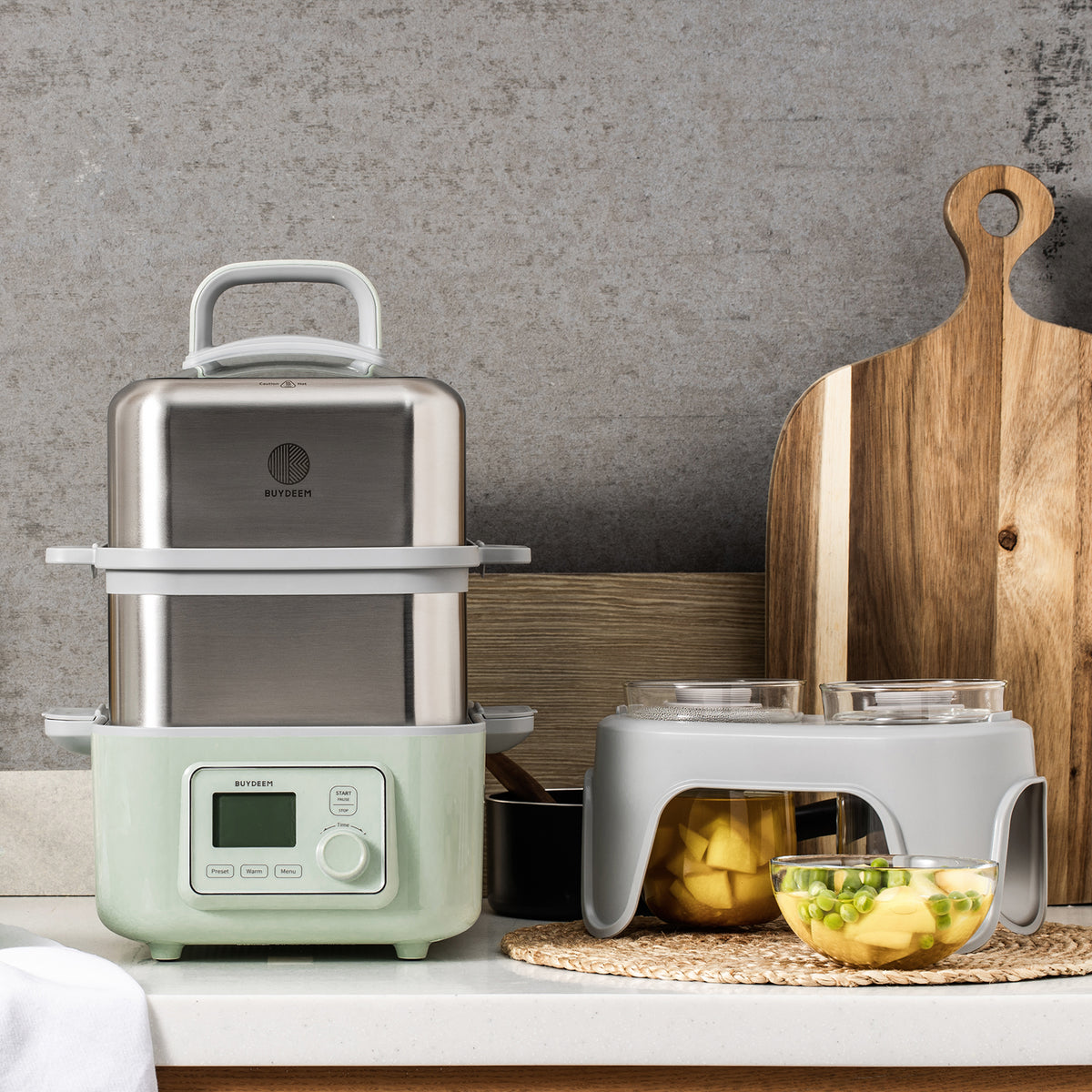 G563 Two-Tier Food Steamer (Stew Pots Included), 10.6QT - Bundle Offer