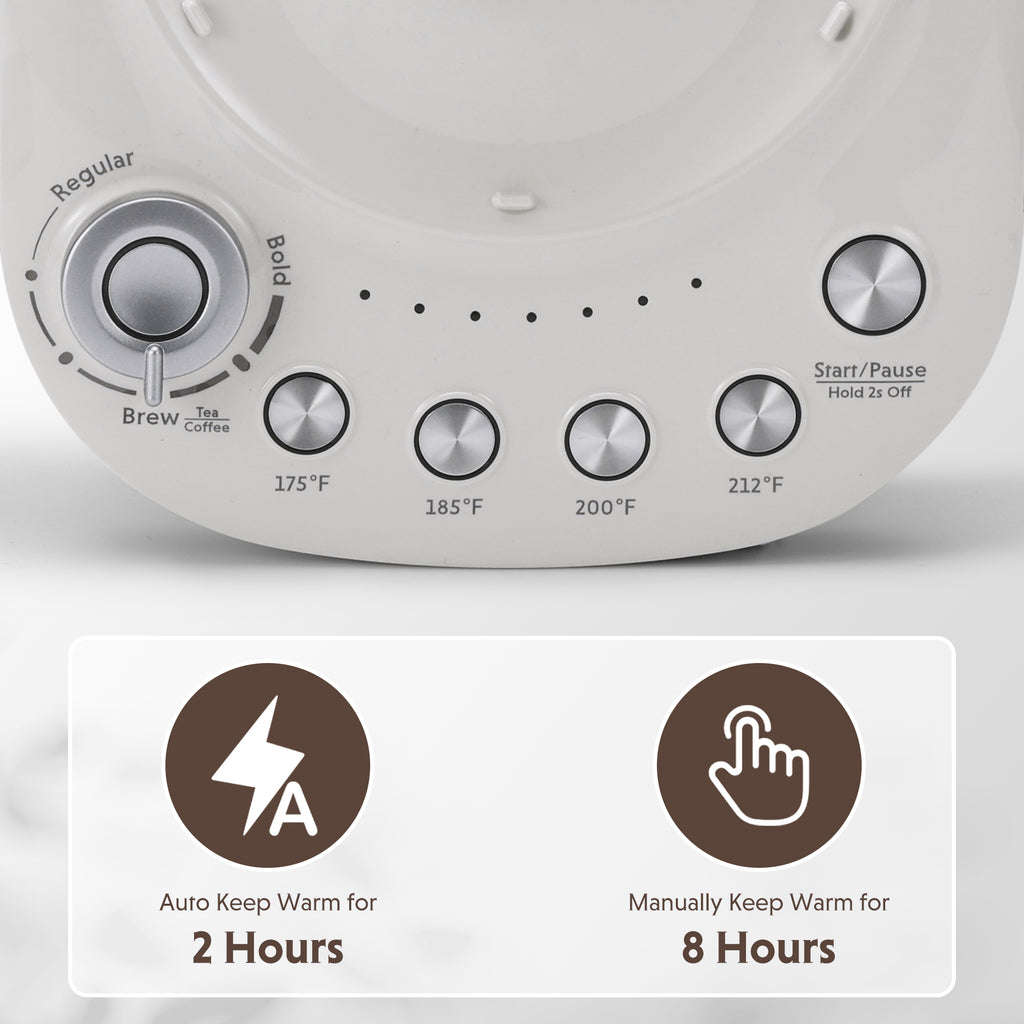 K156 Multi-function Tea and Coffee Maker 1.5L, Oat White
