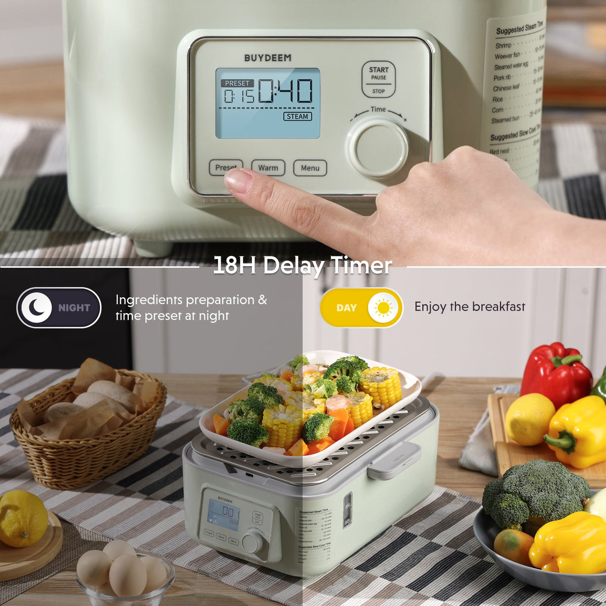(OPEN BOX) G553 Electric Food Steamer, 5QT