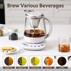 K156 Multi-function Tea and Coffee Maker 1.5L, Oat White