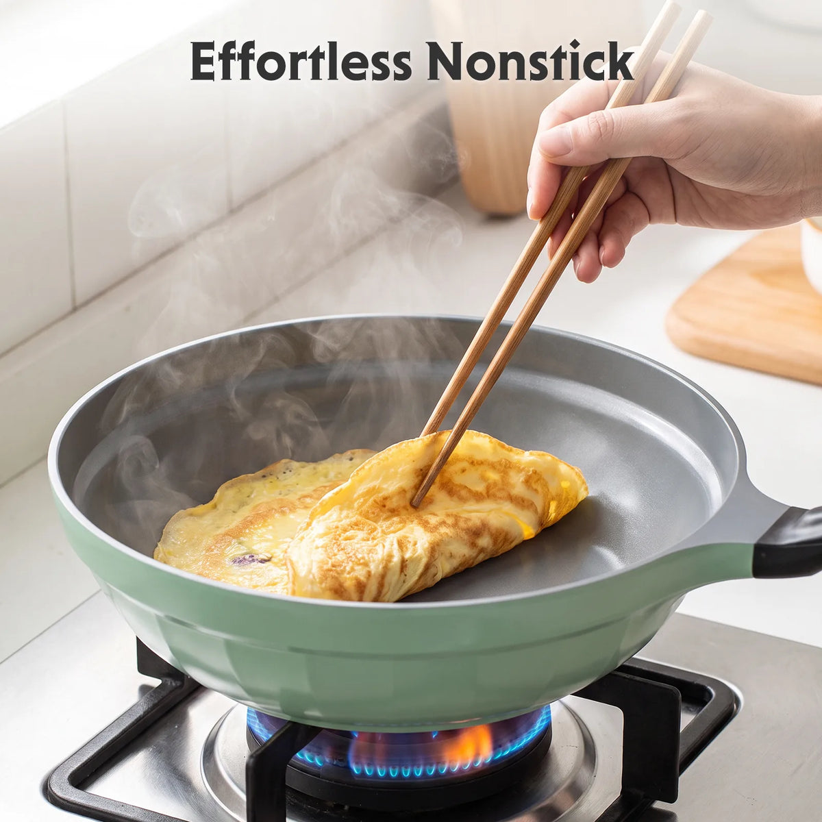 Ceramic Nonstick Wok Frying Pan, 5.7QT