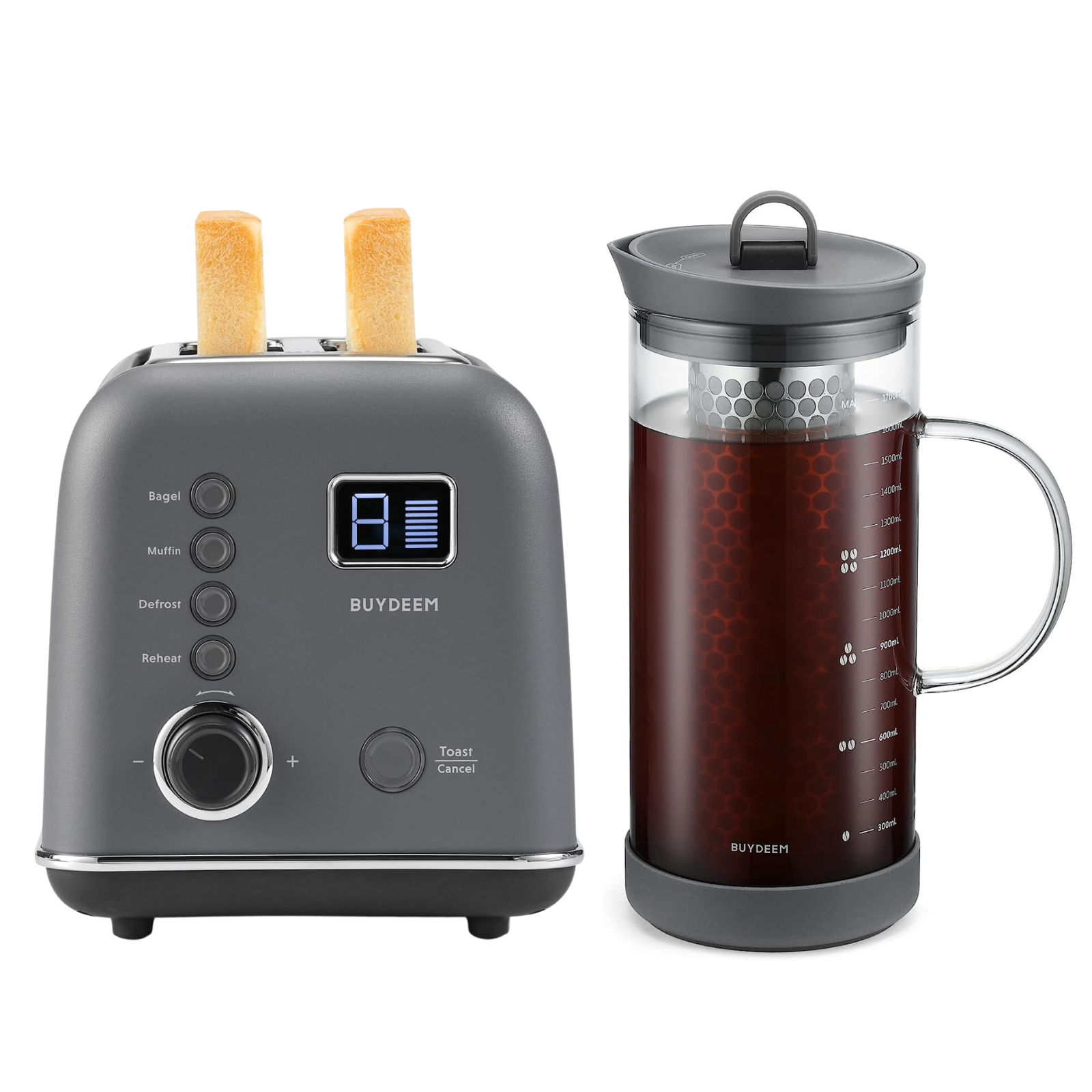 2-Slice Motorized Toaster with Cold Brew Coffee Maker - Color Selection Bundle Offer