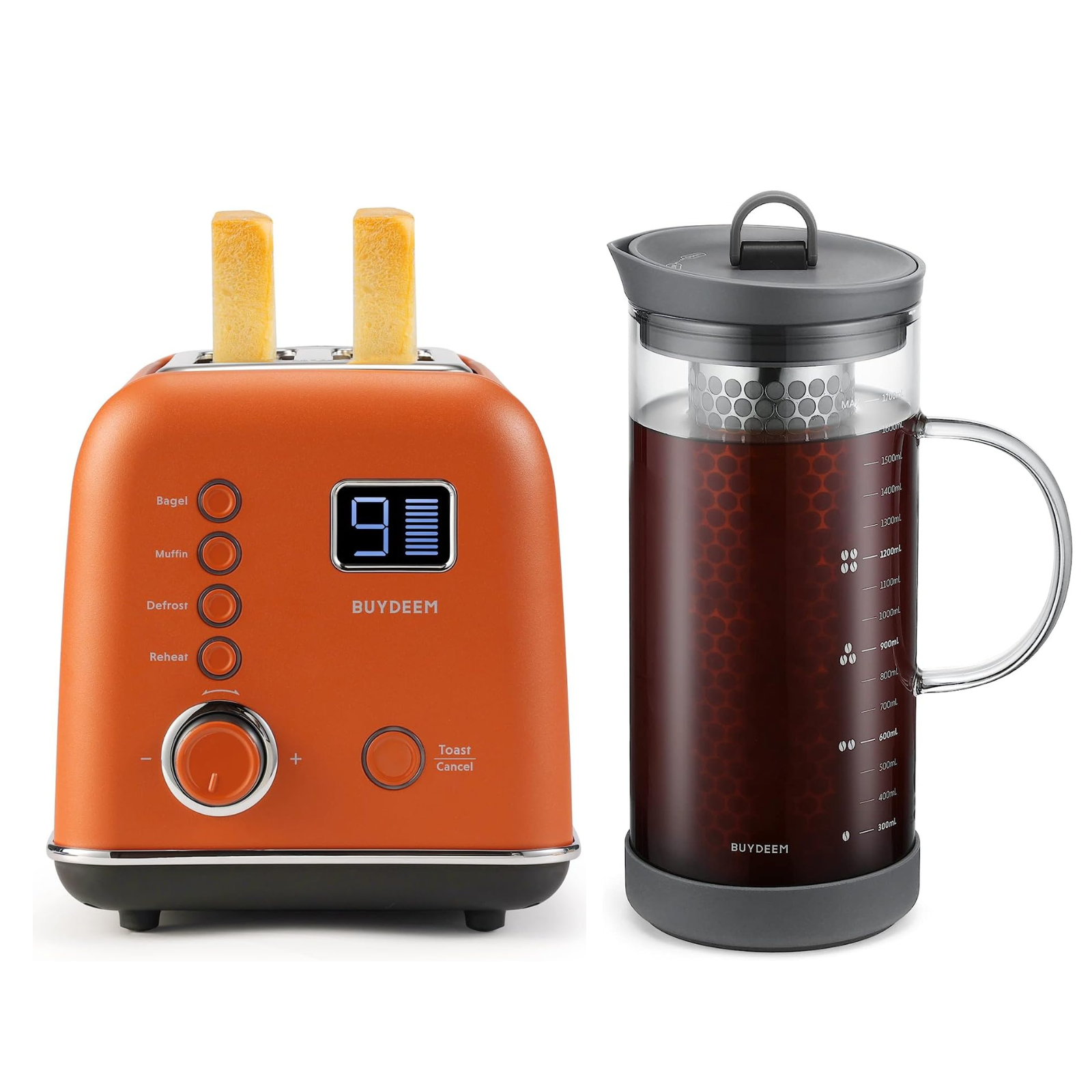 2-Slice Motorized Toaster with Cold Brew Coffee Maker - Color Selection Bundle Offer