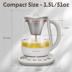 K156 Multi-function Tea and Coffee Maker 1.5L, Oat White