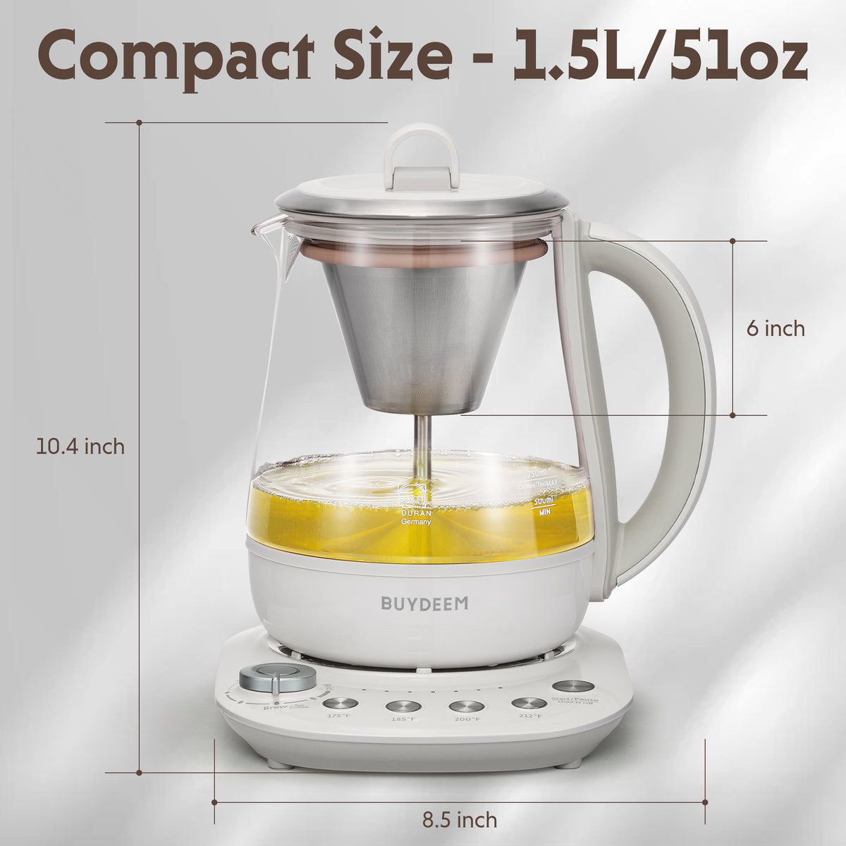 K156 Multi-function Tea and Coffee Maker 1.5L, Oat White