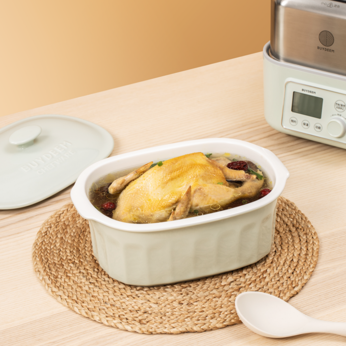 Ceramic Cocotte for Food Steamer, 2QT