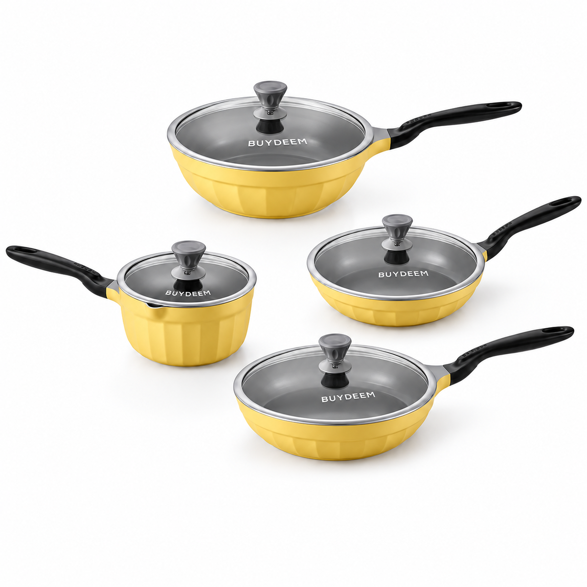Family Ceramic Nonstick Cookware Set - Mellow Yellow
