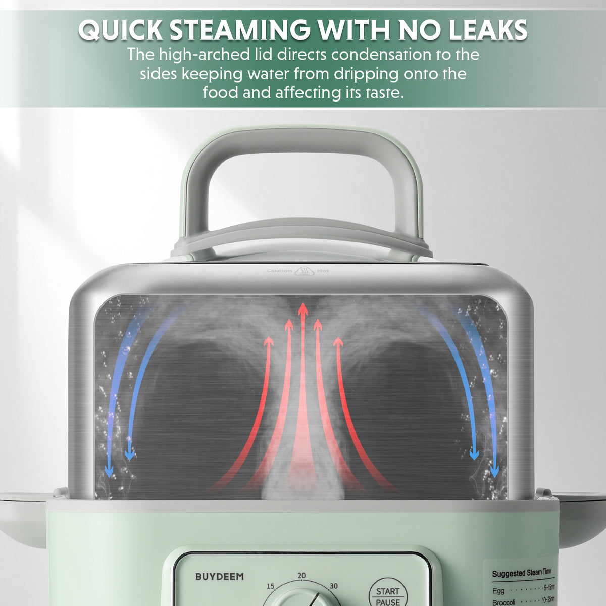 (OPEN BOX) G52 Electric Food Steamer, 5.3QT