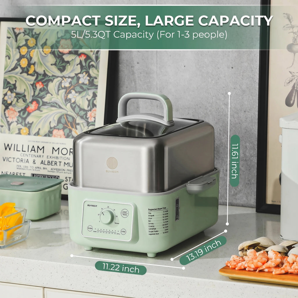 (OPEN BOX) G52 Electric Food Steamer, 5.3QT