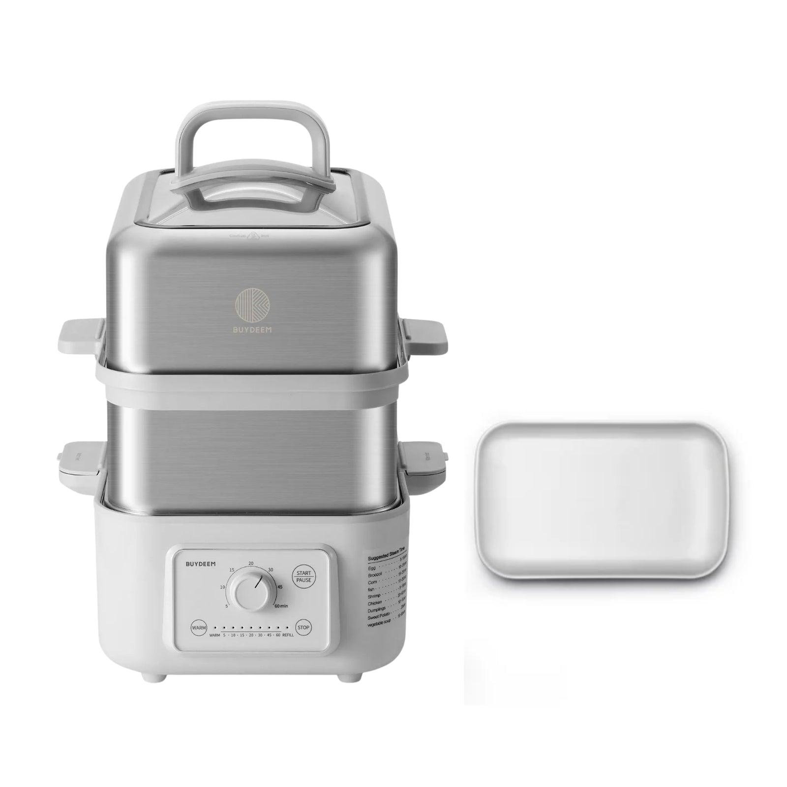 G52 Two-Tier Electric Food Steamer with Ceramic Steaming Plate - Bundle Offer