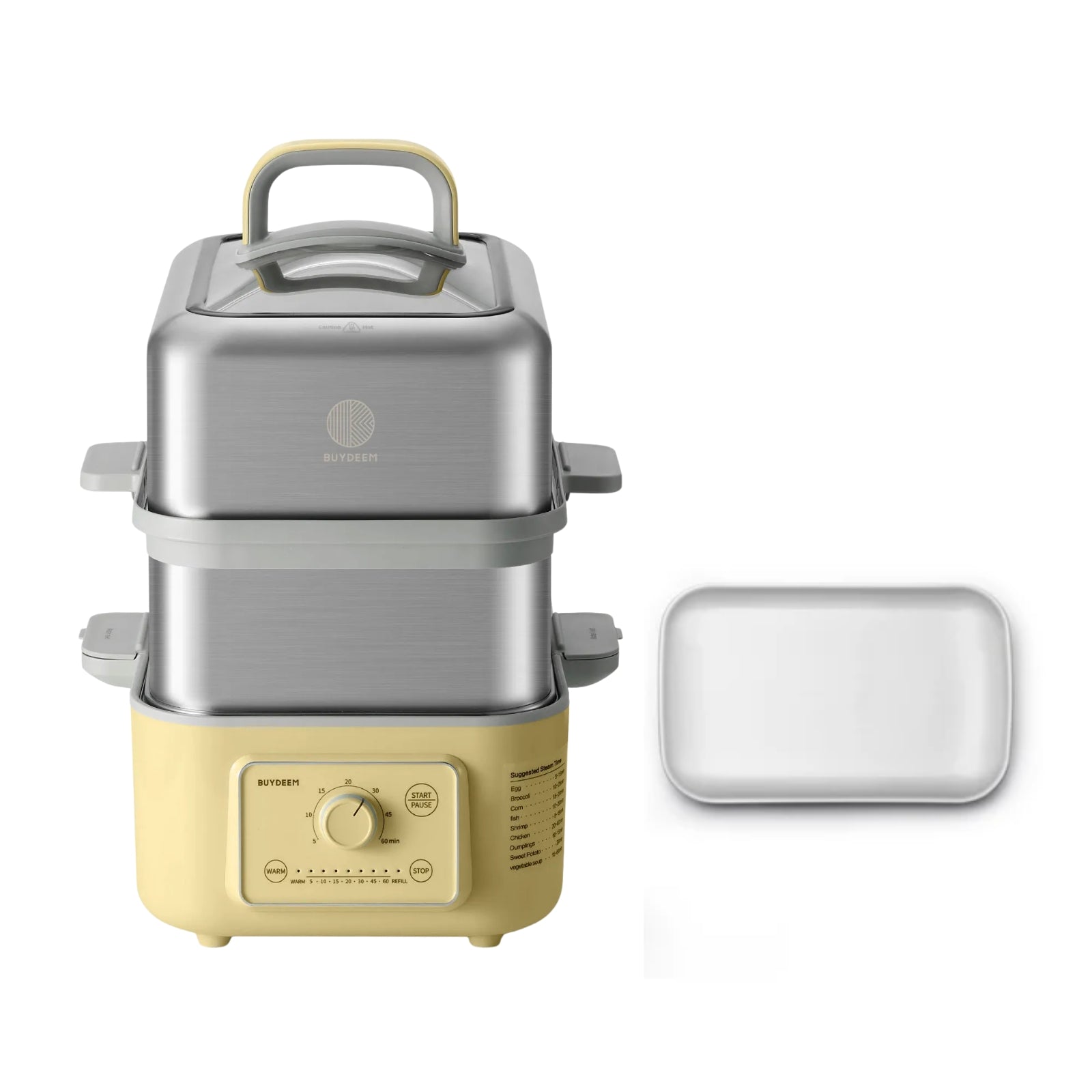 G52 Two-Tier Electric Food Steamer with Ceramic Steaming Plate - Bundle Offer