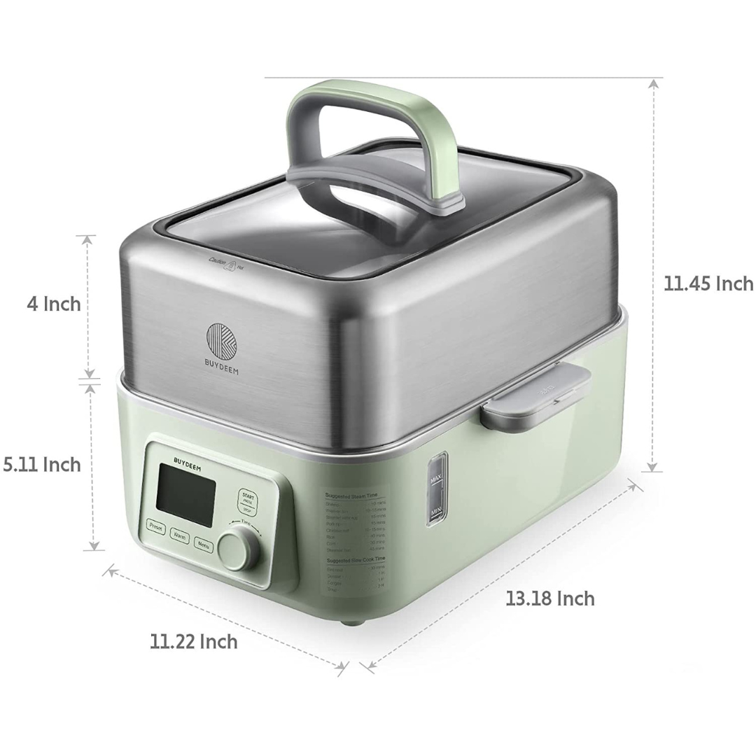 (OPEN BOX) G563 Electric Food Steamer 5QT (Stew Pots Included)