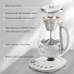 K156 Multi-function Tea and Coffee Maker 1.5L, Oat White