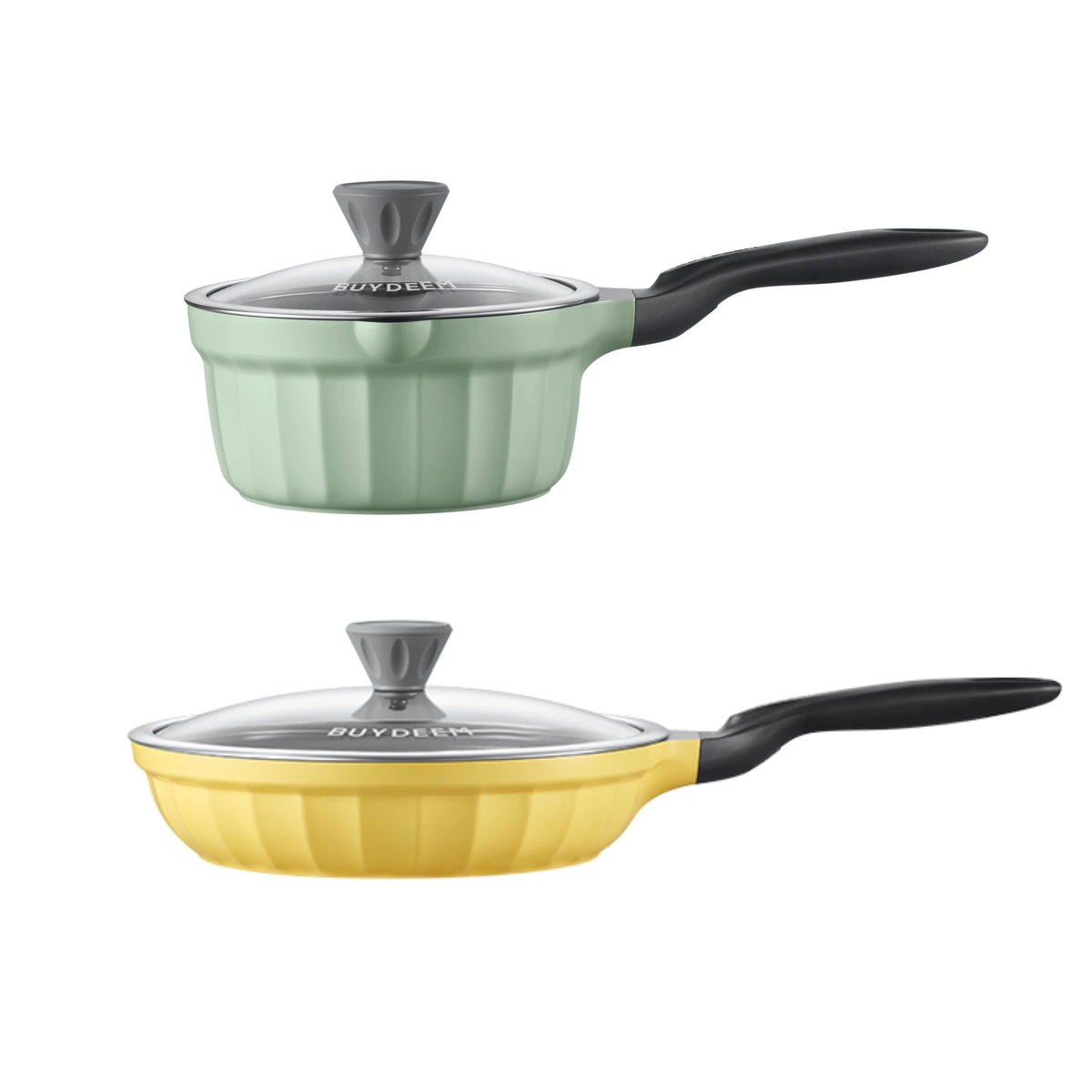 Ceramic Nonstick 2.5QT Frying Pan & Saucepan - Bundle Offer