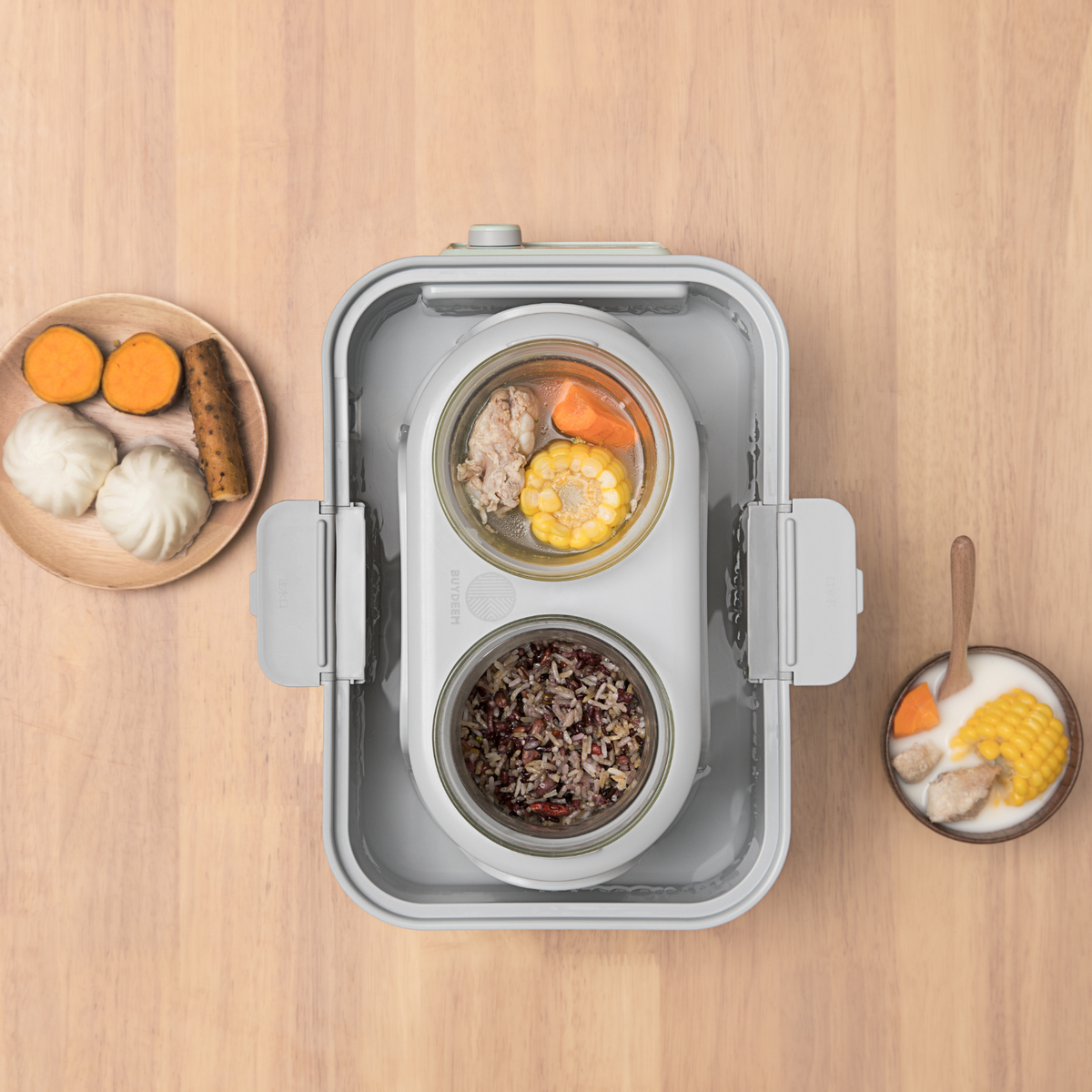 (OPEN BOX) G563 Electric Food Steamer 5QT (Stew Pots Included)