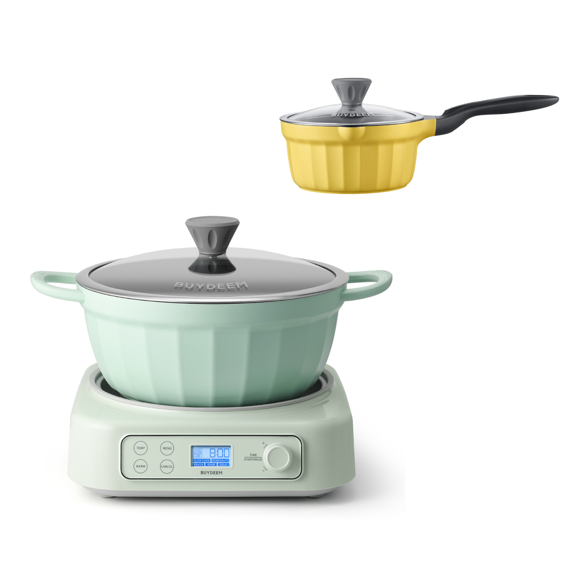Slow Cooker with Nonstick Stockpot & Saucepan Bundle