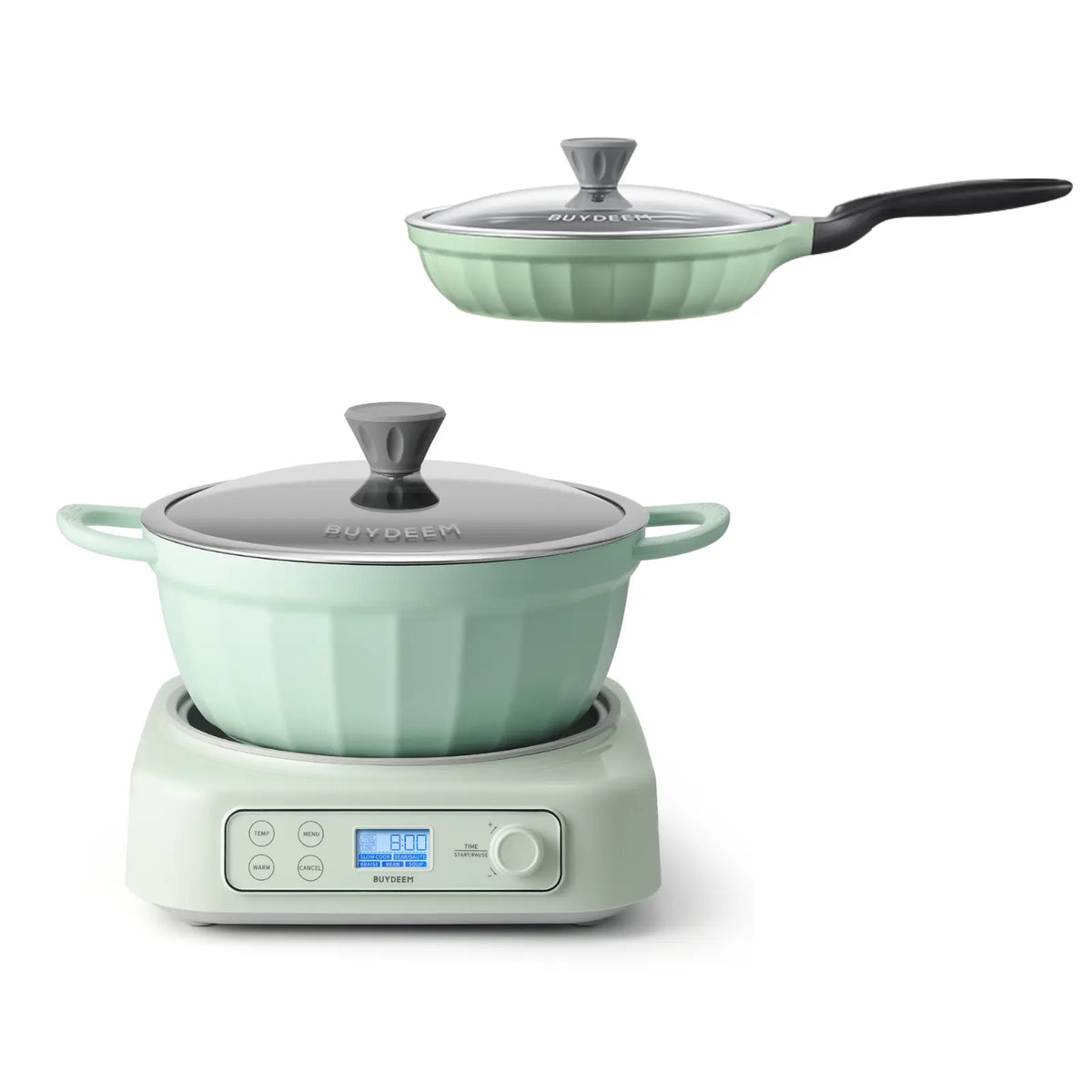 Slow Cooker with Nonstick Stockpot & 2.5QT Frying Pan Bundle