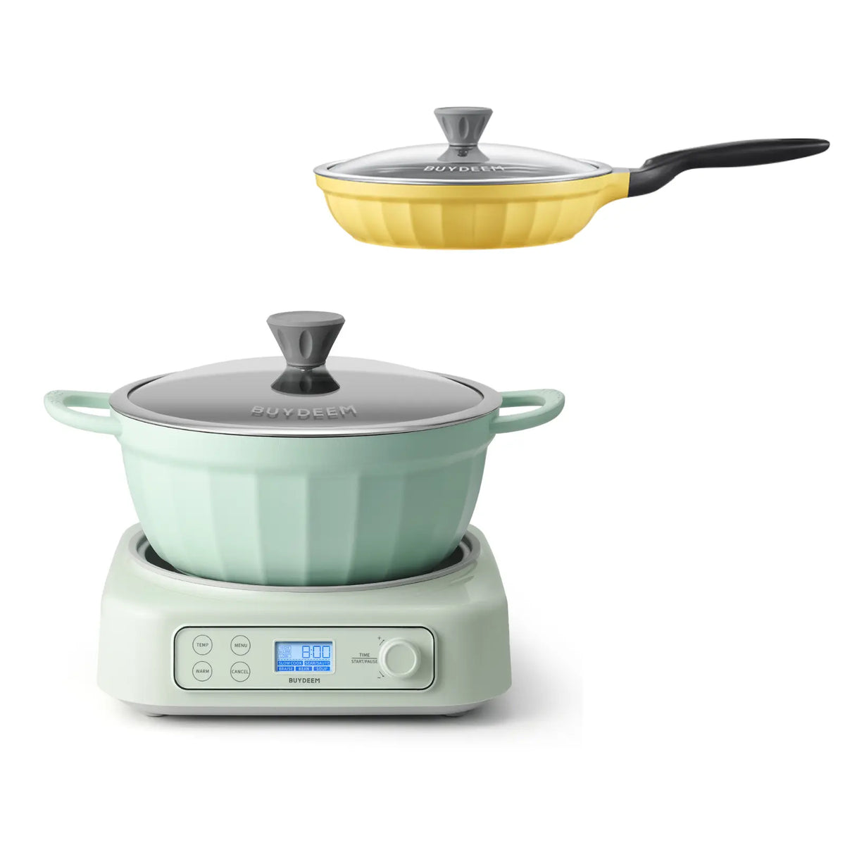 Slow Cooker with Nonstick Stockpot & 2.5QT Frying Pan Bundle