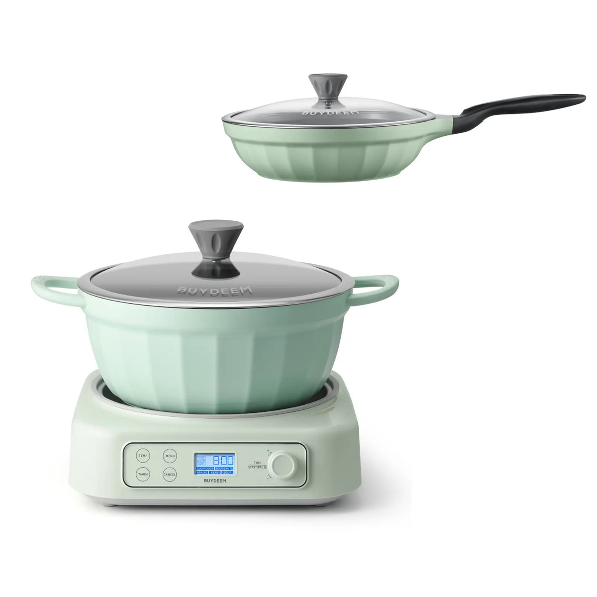 Slow Cooker with Nonstick Stockpot & 3.6QT Frying Pan Bundle
